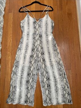 Abbeline snakeskin print cropped jumpsuit